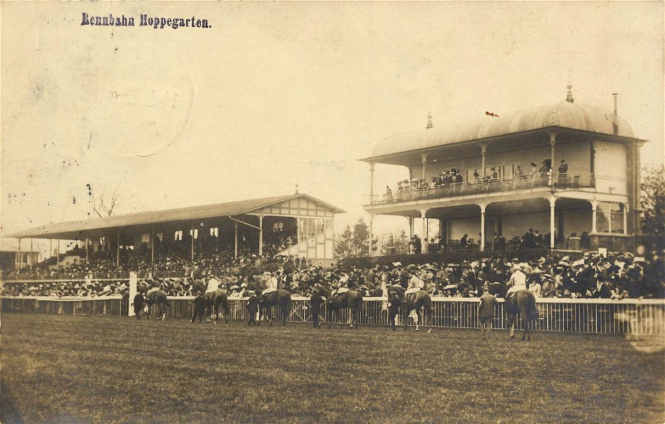 Galopprennbahn Hoppegarten Postkarte 1912