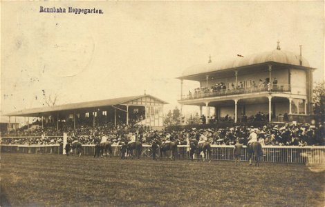 Galopprennbahn Hoppegarten Postkarte 1912