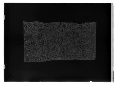 Gardin med trofëmotiv ur en serie av sex (6000-6005) til drottning Kristinas kröningskaross, 1650 - Livrustkammaren - 34879-negative