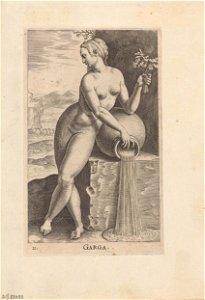 Garga Fait partie du recueil Nimpharum oceanitidum, ephydridum potamidum, naiadum, lynadumque icones - Pl. 11 1587 print by Philip Galle, S.V 88399, Prints Department, Royal Library of Belgium