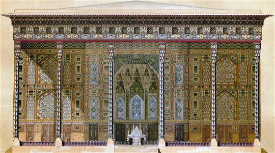 Garden and pavilion Chehel Sotoun,facade by Pascal Coste