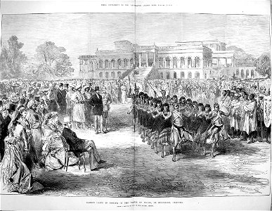 Garden party in honour of the Prince of Wales, at Belvedere, Calcutta 1876. Free illustration for personal and commercial use.