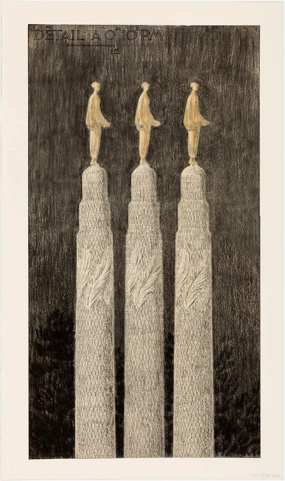 Garnier-Tony, monument aux morts parc de la Tête d'Or, étude pour trois colonnes