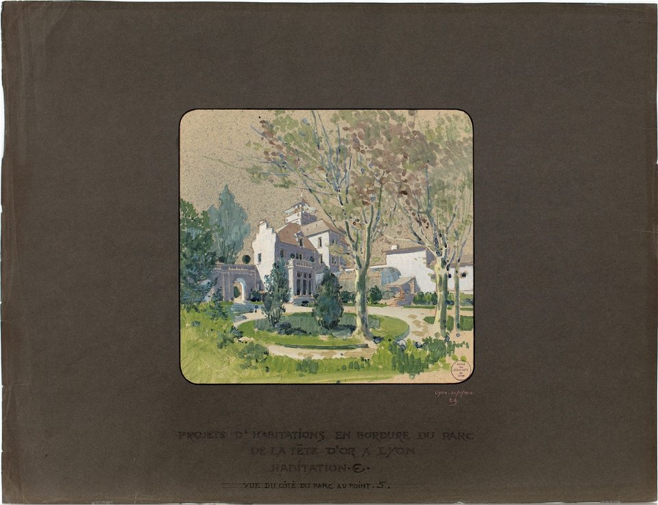 Garnier-Tony, Lyon, projet habitations E en bordure du parc de la Tête d'Or (2)
