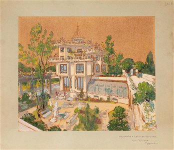 Garnier-Tony, Lyon, projet habitations en bordure du parc de la Tête d'Or. Free illustration for personal and commercial use.