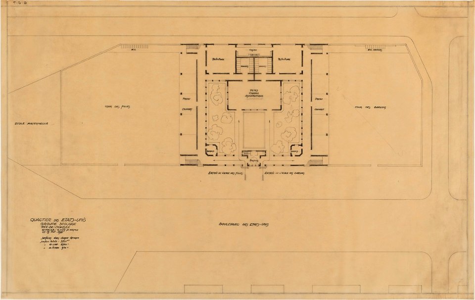 Garnier-Tony, quartier des États-Unis, groupe scolaire, rez de chaussée