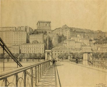 Garnier-Tony, monument aux morts de la Croix-Rousse, vue du pont St Clair