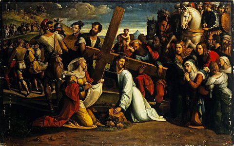 Garofalo Carrying of the cross. Free illustration for personal and commercial use.