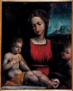 Garofalo's workshop - Madonna with the Child and St. John - Google Art Project (432726). Free illustration for personal and commercial use.