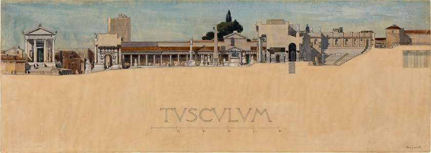 Garnier-Tony, Tusculum, restauration, Forum coupe longitudinale