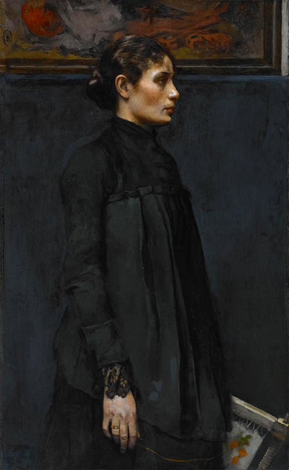 Gari Melchers - The Embroideress (Portrait of Mrs. Hitchcock) - promised gift 80 the-embroideress-portrait-of-mrs-hitchcock - Crystal Bridges Museum of American Art