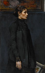 Gari Melchers - The Embroideress (Portrait of Mrs. Hitchcock) - promised gift 80 the-embroideress-portrait-of-mrs-hitchcock - Crystal Bridges Museum of American Art