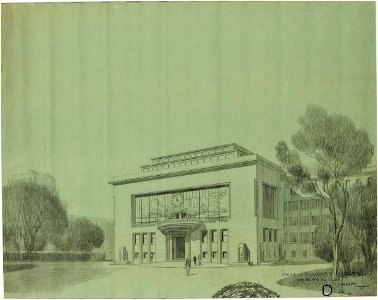 Garnier-Tony, Boulogne-Billancourt, mairie, façade des jardins, projet n° 60