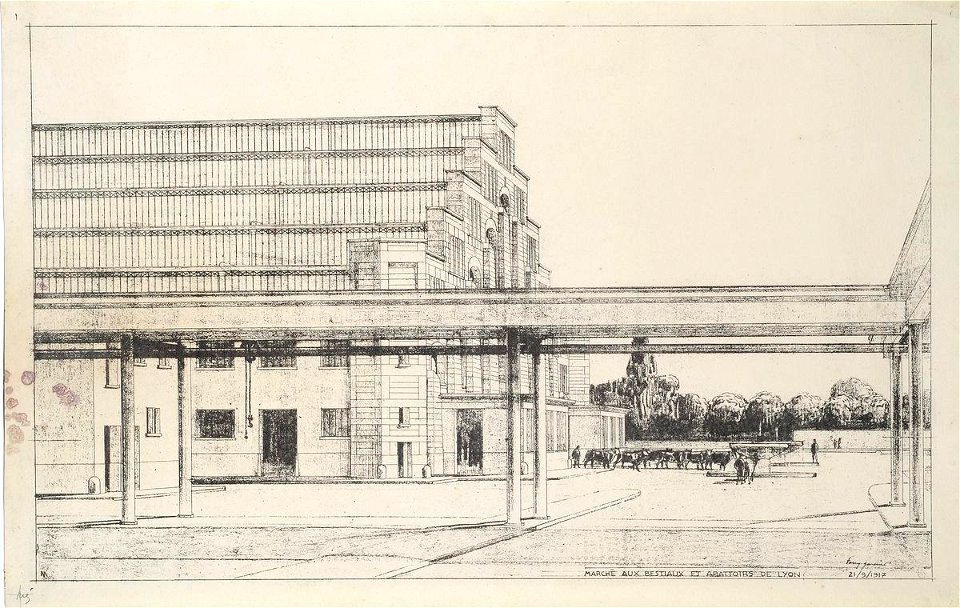 Garnier-Tony, Lyon, halle, marché aux bestiaux et abattoirs