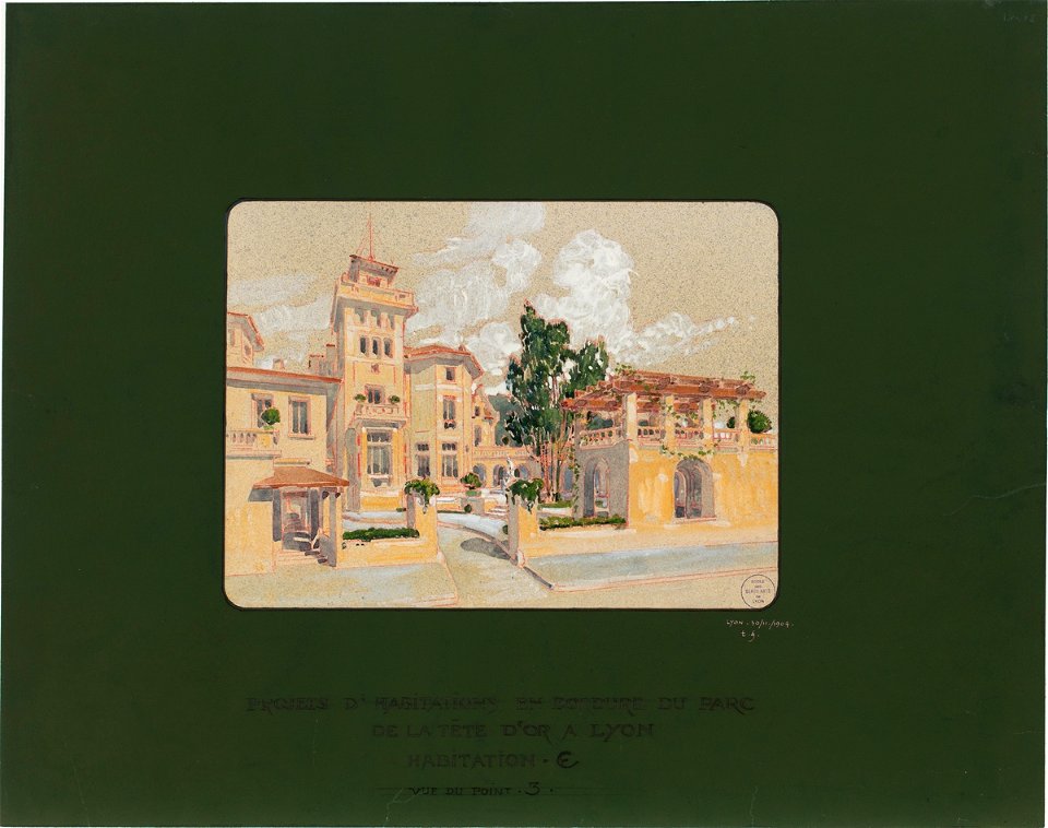 Garnier-Tony, Lyon, projet habitations E en bordure du parc de la Tête d'Or (1)