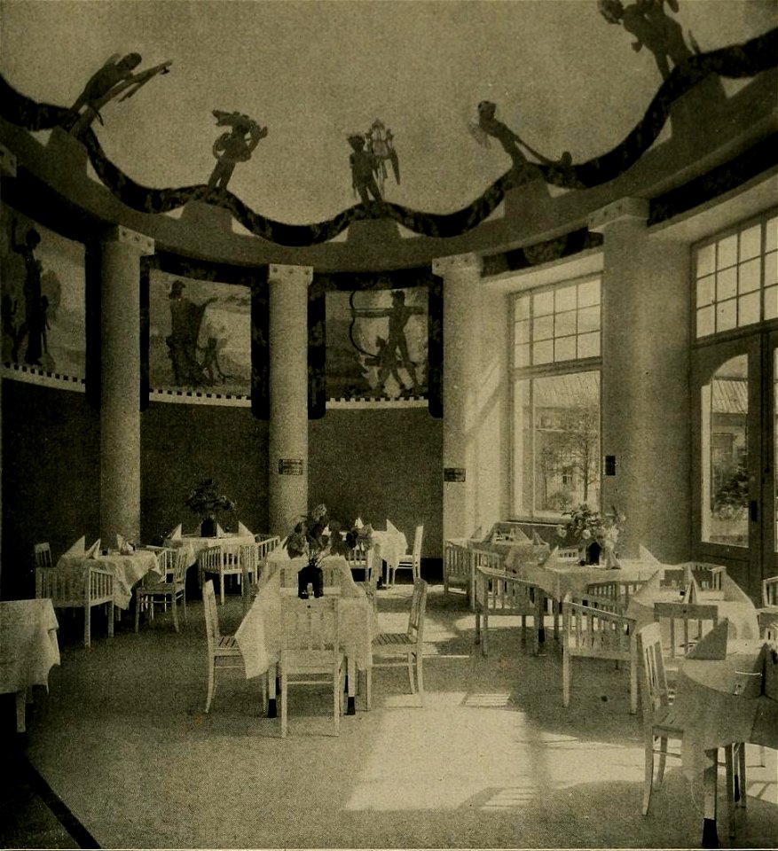 Gartenpavillon mit den Fresken von Fritz Erler auf der Ausstellung München 1908