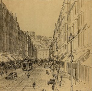 Garnier-Tony, monument aux morts de la Croix-Rousse, vue de la place de la république