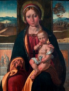 The Virgin and Child, by Benvenuto Tisi da Garofalo. Free illustration for personal and commercial use.
