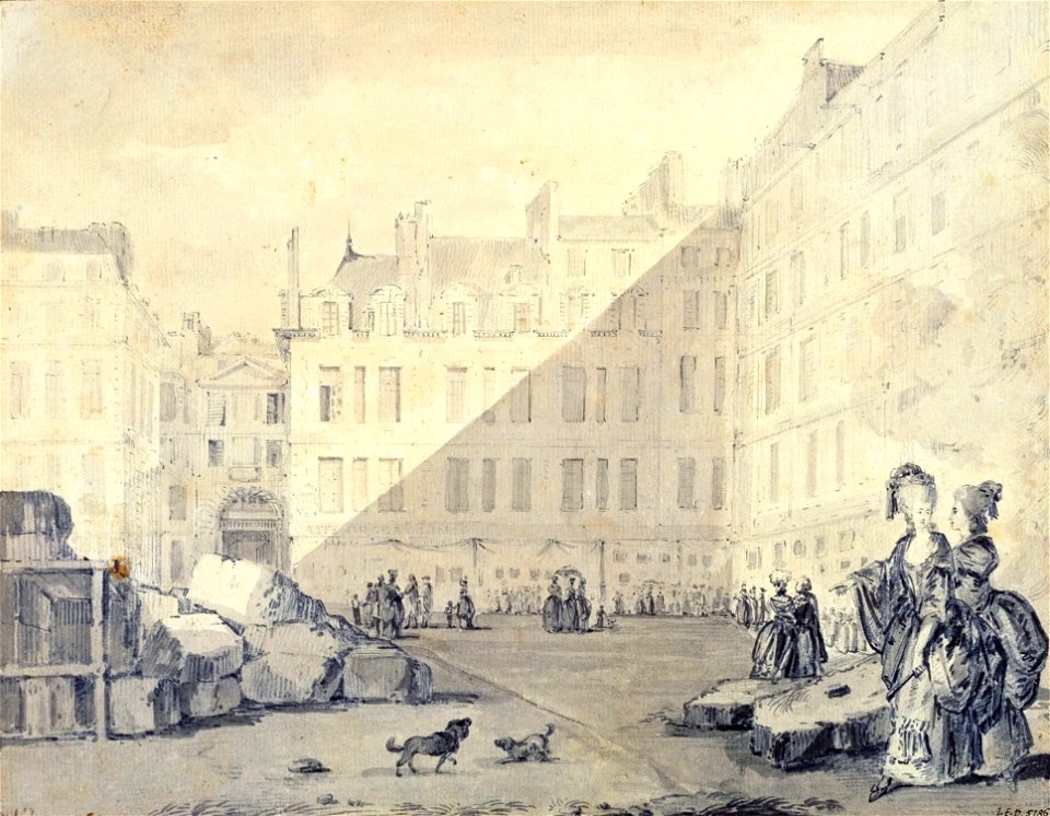 Gaspard Duche de Vancy - Exposition de la jeunesse, place Dauphine, le jour de la petite Fete-Dieu - D-5186 - Musee Carnavalet (cropped)