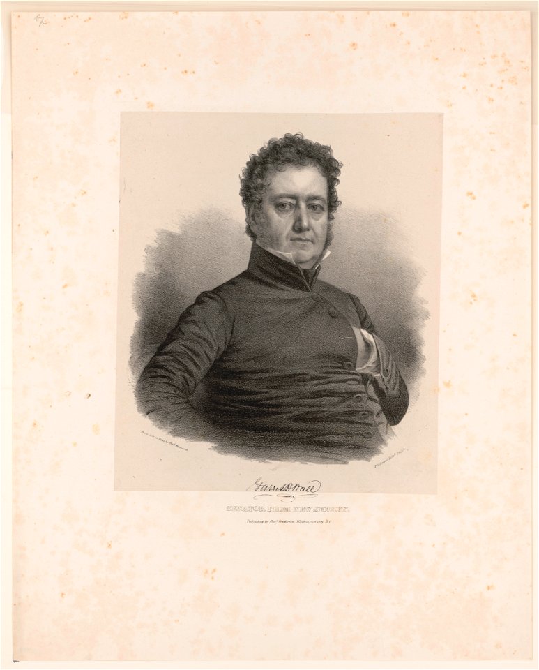 Garret D. Wall, senator from New Jersey - from life on stone by Chas. Fenderich Washington City ; P.S. Duval Lithr., Phila. LCCN2017657782
