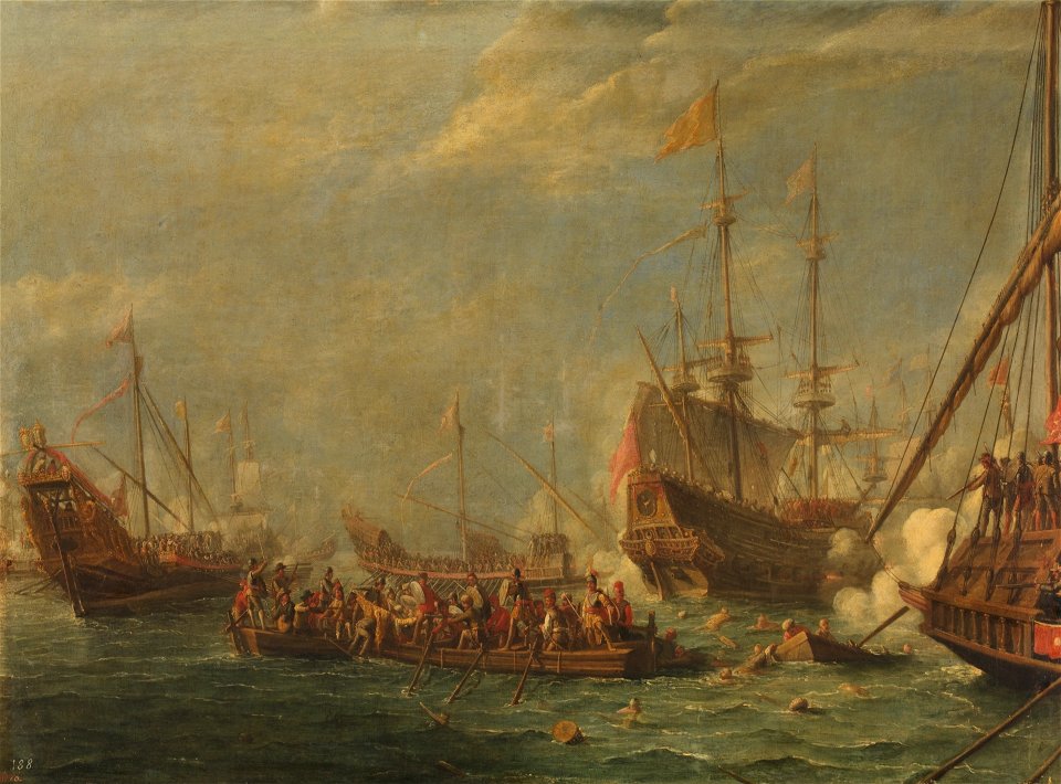 Gaspar van Eyck - Naval Battle between Turks and Maltese