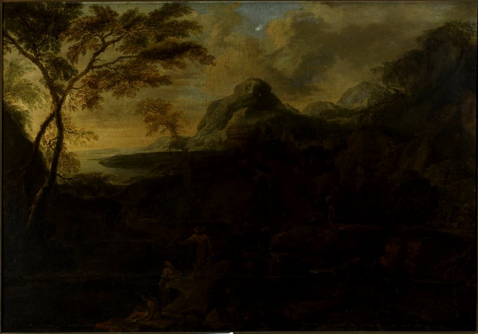 Gaspard Dughet - Landscape with figures at the lakeside - M.Ob.2307 MNW - National Museum in Warsaw