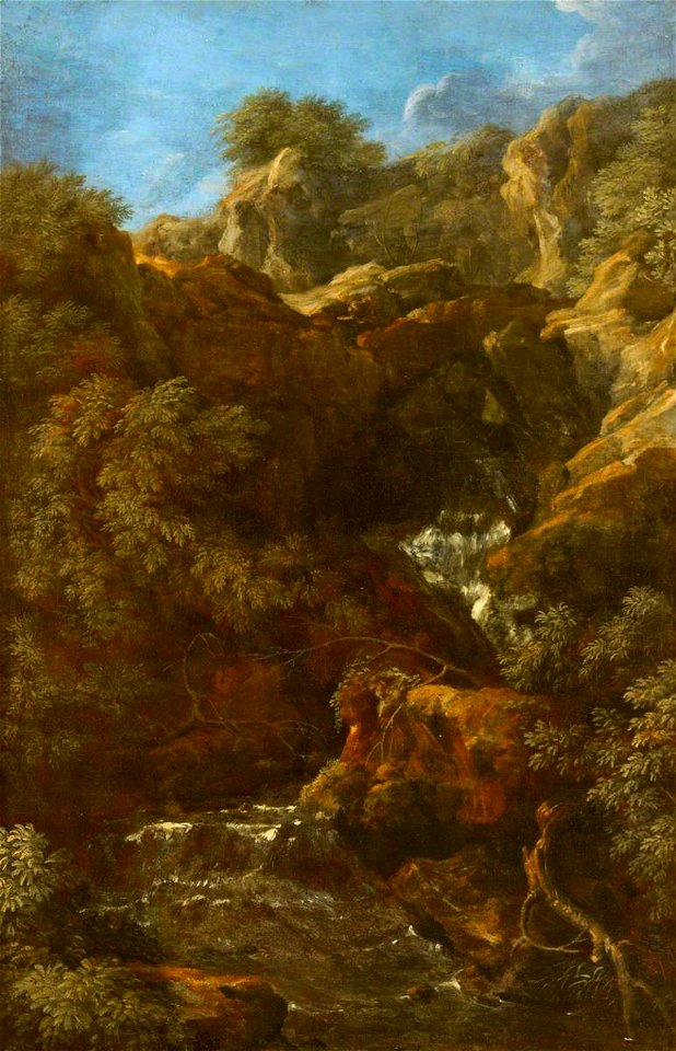 Gaspard Dughet (1615-1675) - A Waterfall amongst Rocks (Tivoli^) - 1530080.2 - National Trust