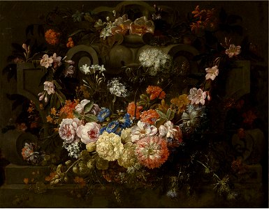 Gaspar-Pieter Verbruggen (II) - Cartouche with Flowers - WGA24565