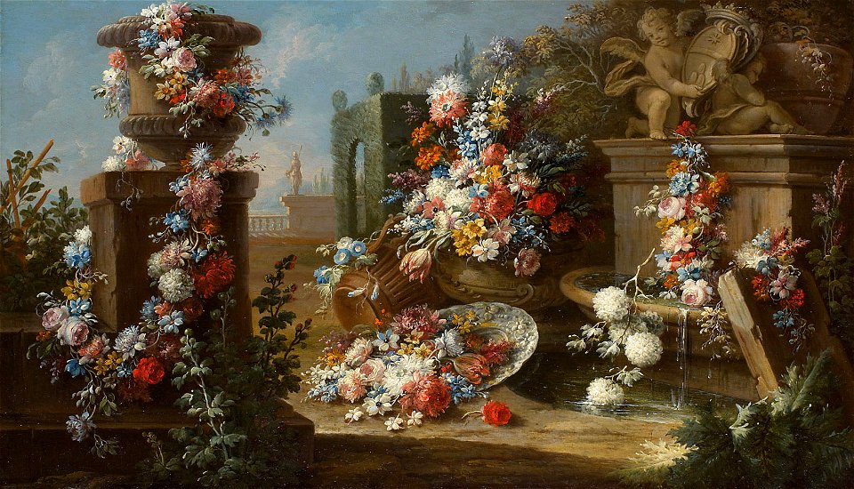 Gaspare Lopez, gen. Lopez dei Fiori - Blumen mit Parklandschaft - GG 1660 - Kunsthistorisches Museum