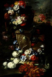 Gasparo Lopez (1650-1732) - A Garland of Flowers with Ruined Masonry - 959527 - National Trust