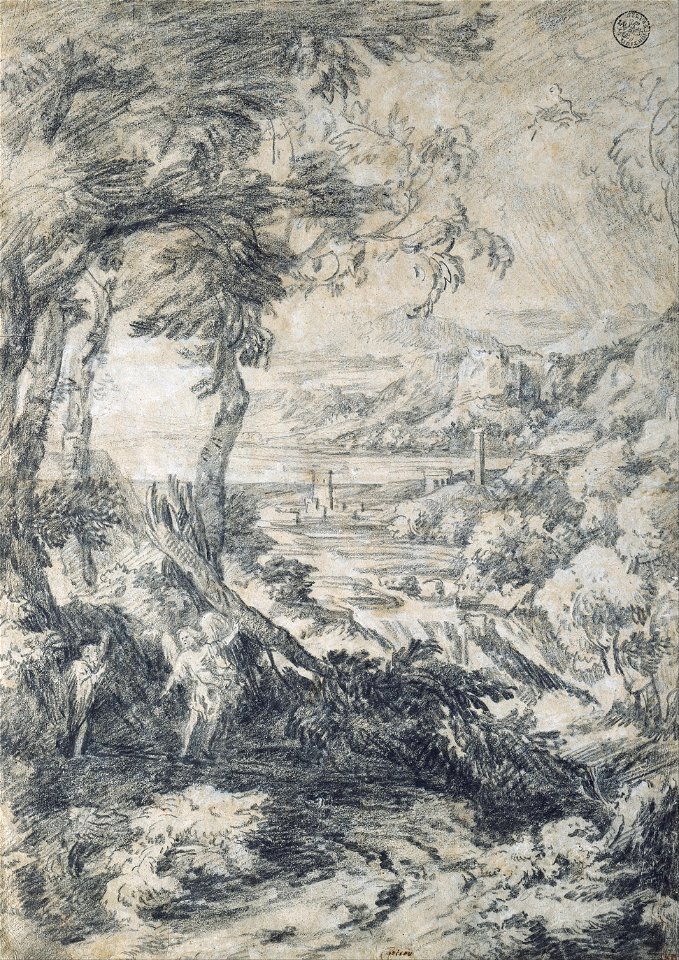 Gaspard Dughet - Landscape with Elijah and the Angel on Mount Horeb - Google Art Project