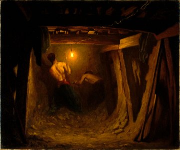 Gaston Brun - Les travaux de la ligne 1 du métropolitain , tranchée sous la place de l'Étoile - P32 - Musée Carnavalet