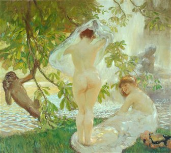 Gaston de Latouche - La chemise enlevée, baigneuses - PPP730 - Musée des Beaux-Arts de la ville de Paris. Free illustration for personal and commercial use.