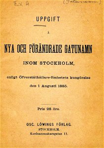 Gatunamn i Stockholm 1985