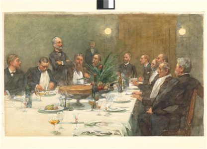 Gastmaal, aangeboden aan H. Koekkoek jr. (1836-1909), 1886, objectnr TA 3160