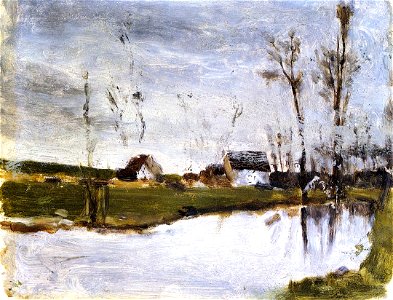 Gauguin 1874 Maisons au bord de l'eau