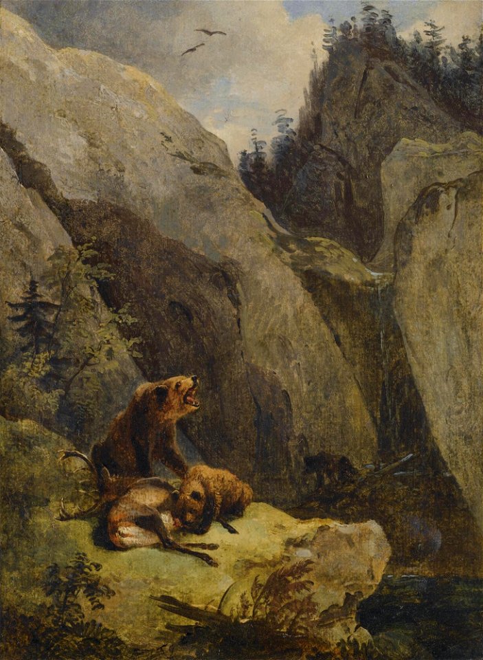 Friedrich Gauermann - Bären zerlegen einen Hirsch