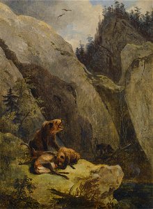 Friedrich Gauermann - Bären zerlegen einen Hirsch