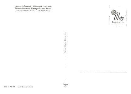 Gaststätte und Metzgerei zur Rose, Lustnau (AK 545D78 Gebr Metz) R
