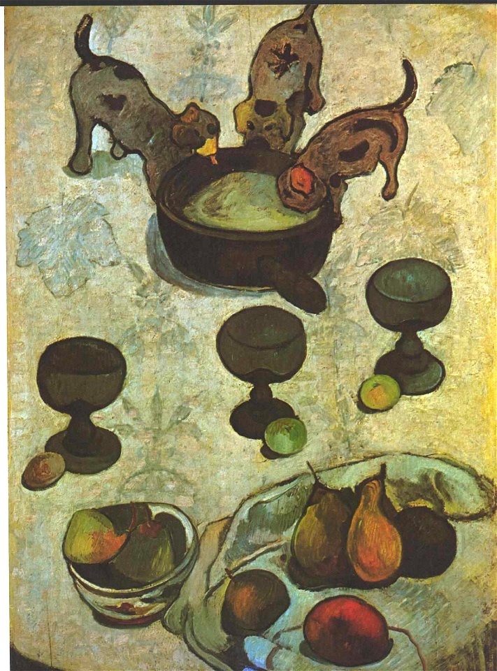 Gauguin - Stilleben mit drei Hündchen