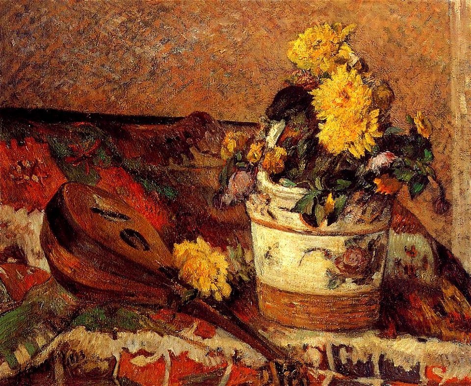Gauguin 1883 Dhalias et mandoline