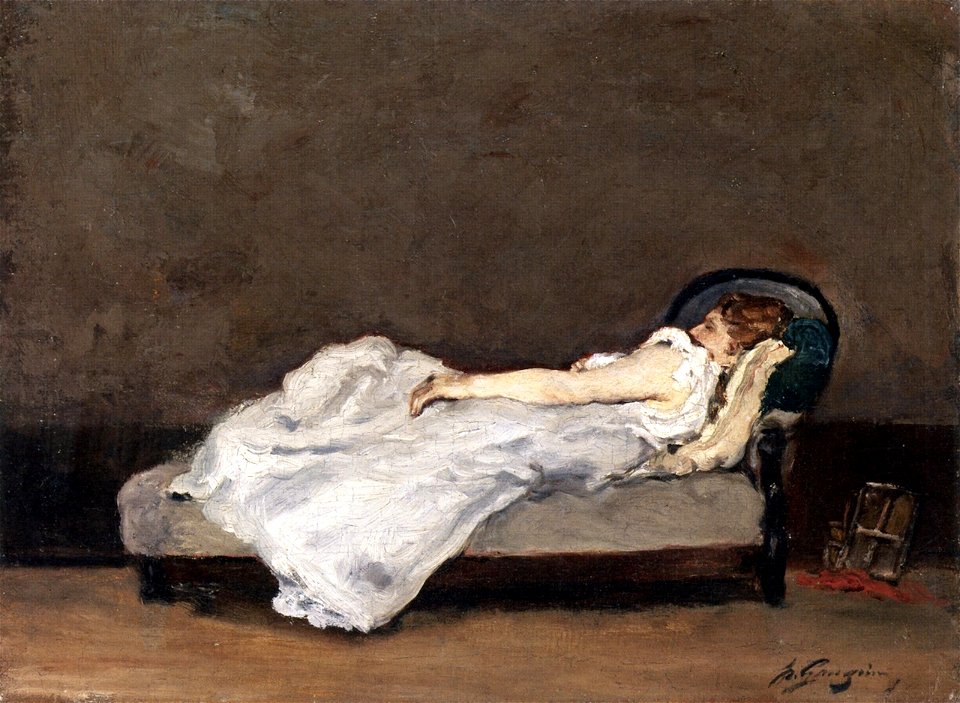 Gauguin 1875 Mette Gauguin dormant sur un canapé