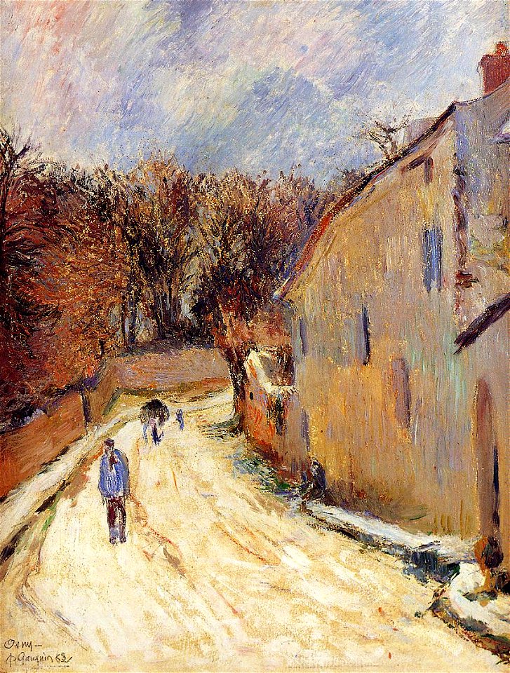 Gauguin 1883 Osny, la rue de Pontoise en hiver 