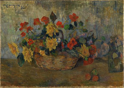 Gauguin 1884 Capucines et dahlias dans une corbeille