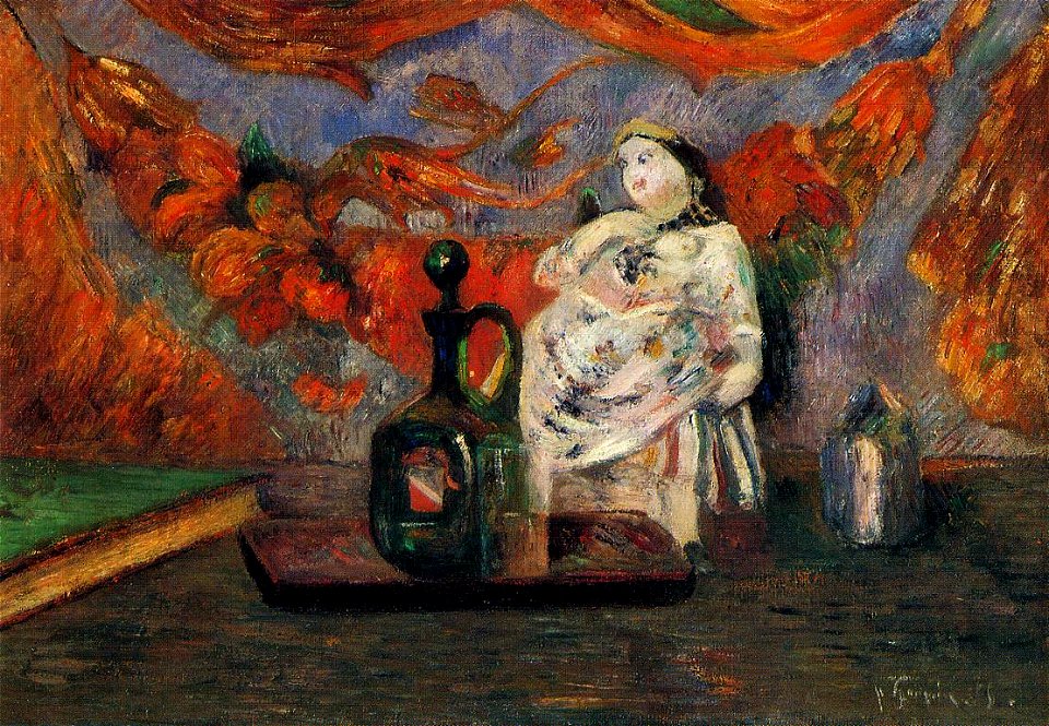 Gauguin 1885 Nature morte avec carafon et figurine