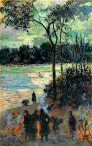 Paul Gauguin - Le feu au bord de la rivière