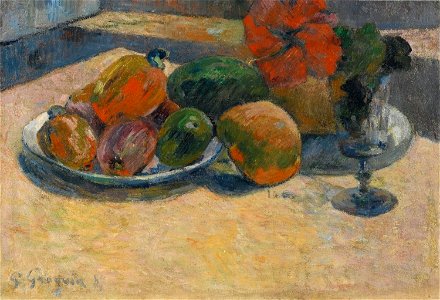 Gauguin Nature morte aux mangos et à la fleur d'hibiscus