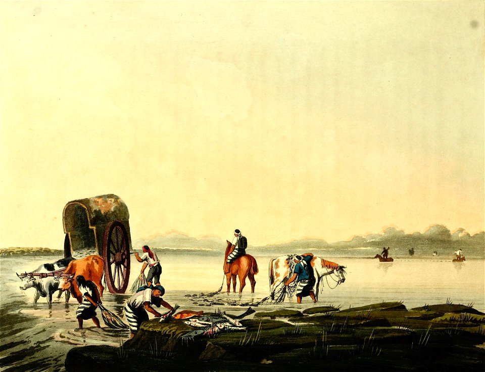 Gauchos fishing near Buenos Aires, c.1818
