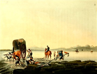 Gauchos fishing near Buenos Aires, c.1818. Free illustration for personal and commercial use.