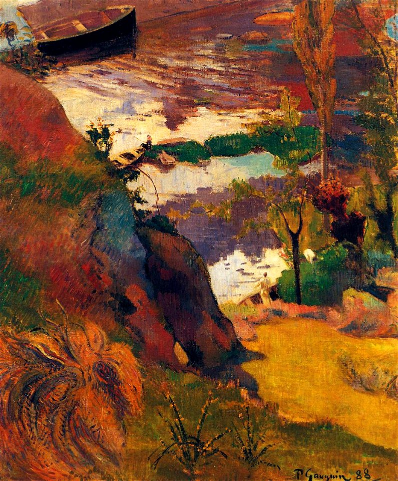 Gauguin 1888 Pêcheur et baigneurs sur l'Aven